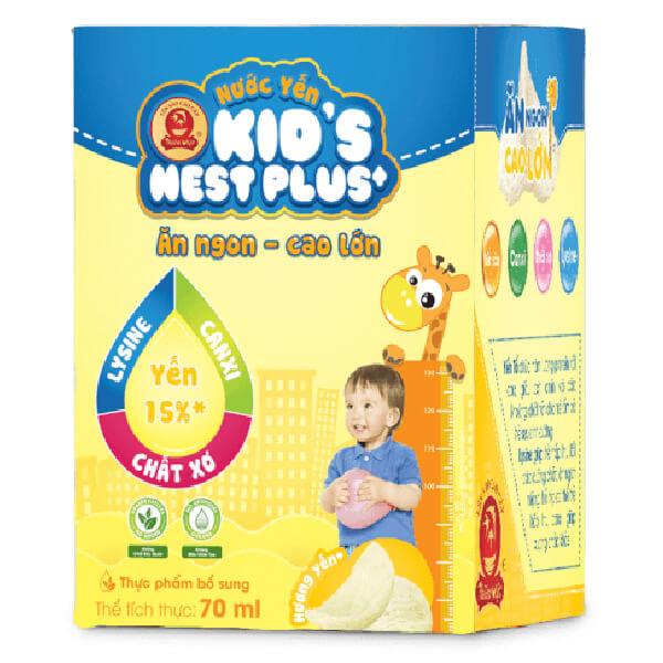 Thực phẩm bảo vệ sức khỏe - Nước yến Kids Nest Plus+ hương tự nhiên (Lốc 3+1)