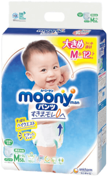 Bỉm tã quần Moony size M 58 miếng (6-11kg)