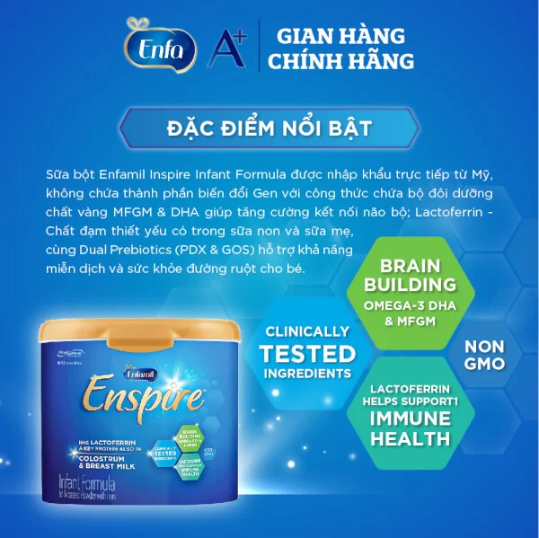 Combo 3 lon Sữa Enfamil Enspire Infant Formula 581g (0-12 tháng)