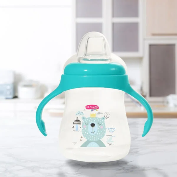Bình tập uống núm silicone ConCung Good (xanh dương, 250ml)