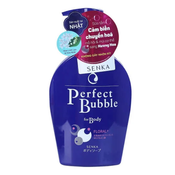 Sữa Tắm Dưỡng Ẩm Senka Perfect Bubble For Body Floral Plus Hương Linh Lan & Hoa Nhài 500ml