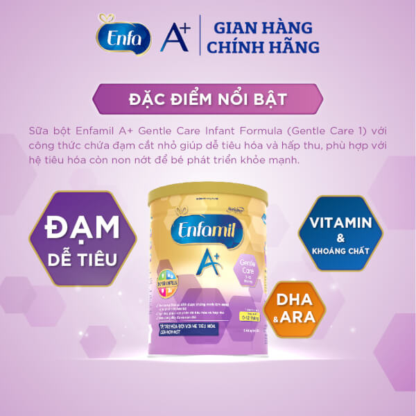 Sữa Enfamil A+ Gentle Care Infant Formula 800g (0-12 tháng)