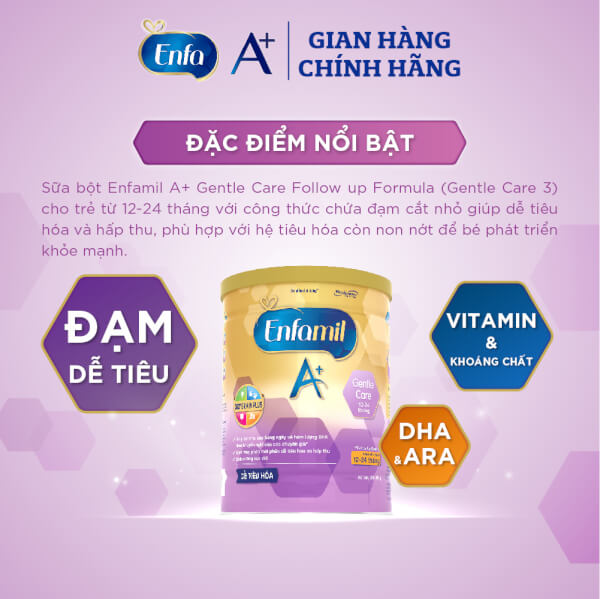 Sữa Enfamil A+ Gentle Care Follow up Formula 800g (1-2 tuổi)