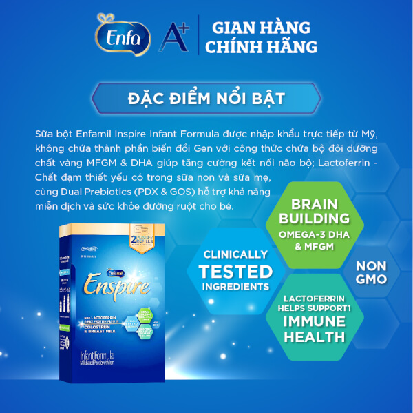 Combo 2 lon Sữa Enfamil Enspire Infant Formula 850g (0-12 tháng)