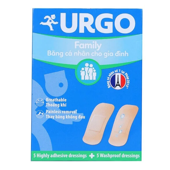 Băng keo cá nhân cho gia đình - Urgo Family - 10 miếng