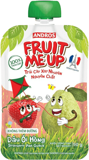 Trái Cây Xay Nhuyễn Nguyên Chất Fruit Me Up Dâu Ổi Hồng