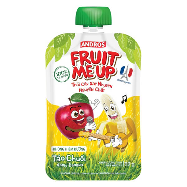 Combo 4 Trái Cây Xay Nhuyễn Nguyên Chất Fruit Me Up Táo Chuối