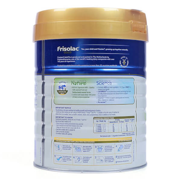 Sữa Frisolac Gold Pro số 1 800g (0-6 tháng)