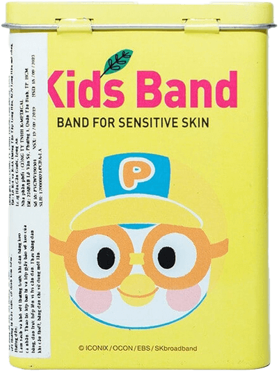 Băng Keo Cá Nhân Kids Band (Pororo - Hộp Thiếc Màu Vàng) 25 Miếng