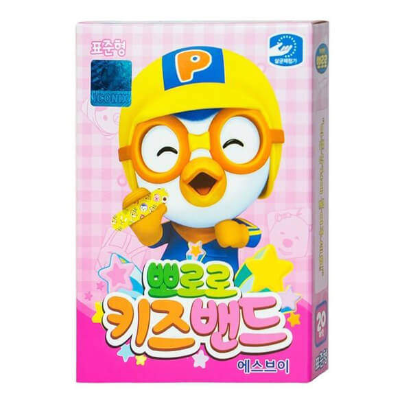 Băng keo cá nhân Pororo Kids Bandage Màu Hồng (Hộp 20 miếng)