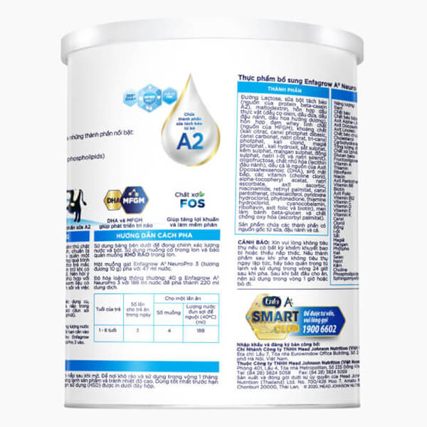 Sữa Enfagrow A2 NeuroPro số 3 350g (1 - 6 tuổi)