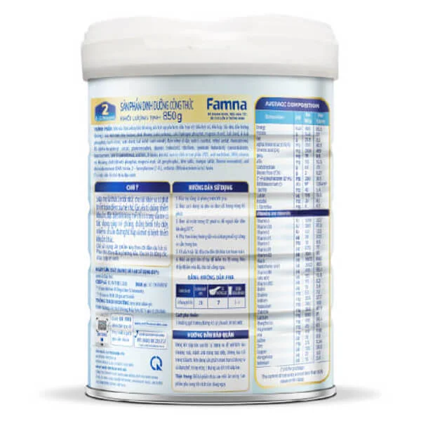 Sữa Famna Số 2 850g (6-12 tháng tuổi)