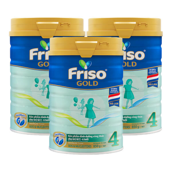 Combo 3 lon Friso Gold 4, 2 - 6 tuổi (850gr)