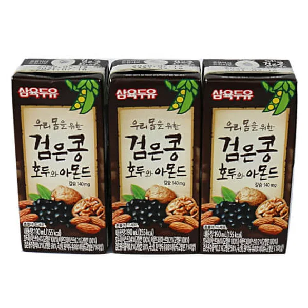 Sữa đậu đen, óc chó hạnh nhân 190ml (Lốc 3)