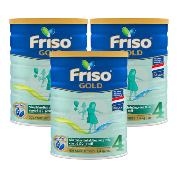 Combo 3 lon Friso Gold 4, 2 - 6 tuổi (1400gr)