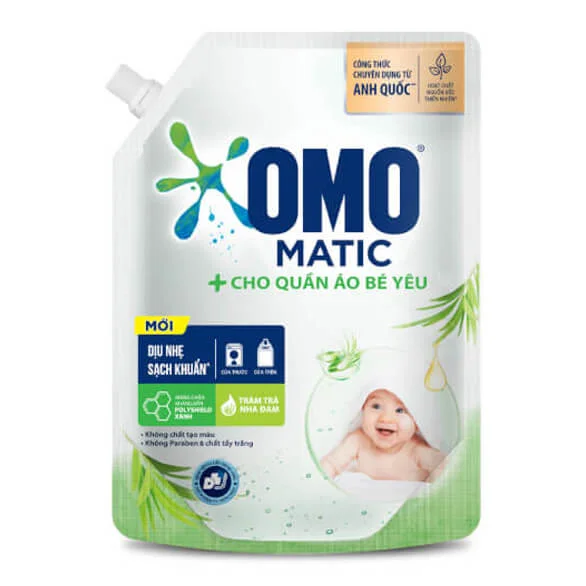 Nước Giặt OMO Matic Cho Quần Áo Bé Yêu, Túi 2.0kg