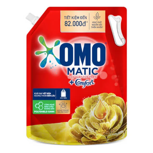 Nước Giặt OMO Matic Comfort Tinh dầu thơm Cửa trên 3.7kg