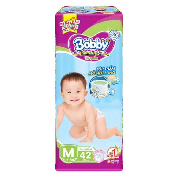 Tã Quần Bobby size M, 42 miếng