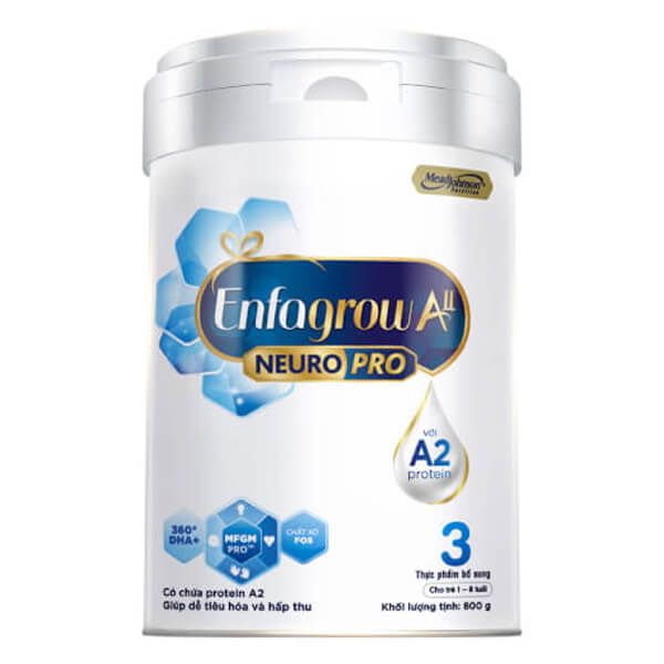 Combo 3 lon Sữa Enfagrow A2 NeuroPro số 3 800g (1 - 6 tuổi)