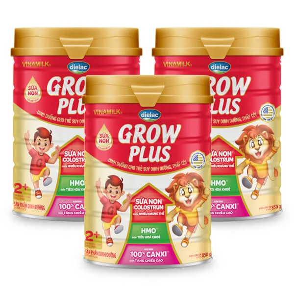 Combo 3 Dielac Grow Plus 2+, 2-10 tuổi, 850g