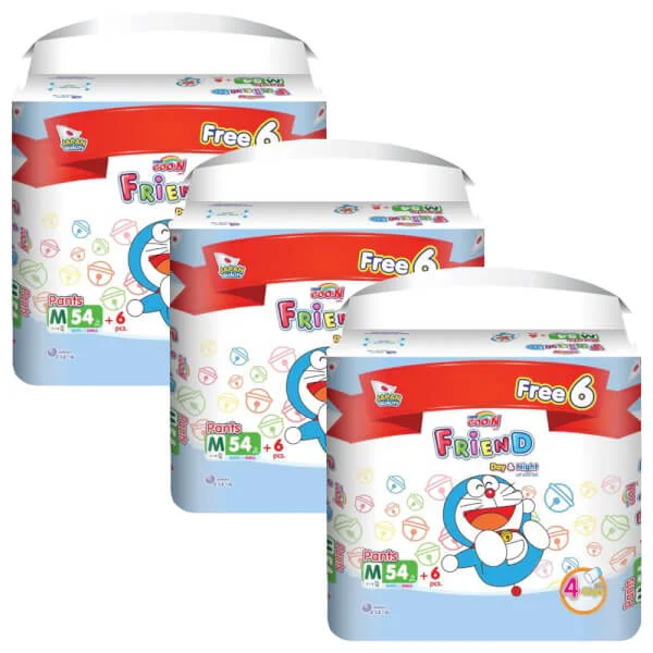 Combo 3 Tã quần Goon Friend Renew Super Jumbo (M, 54 miếng) + 6 miếng
