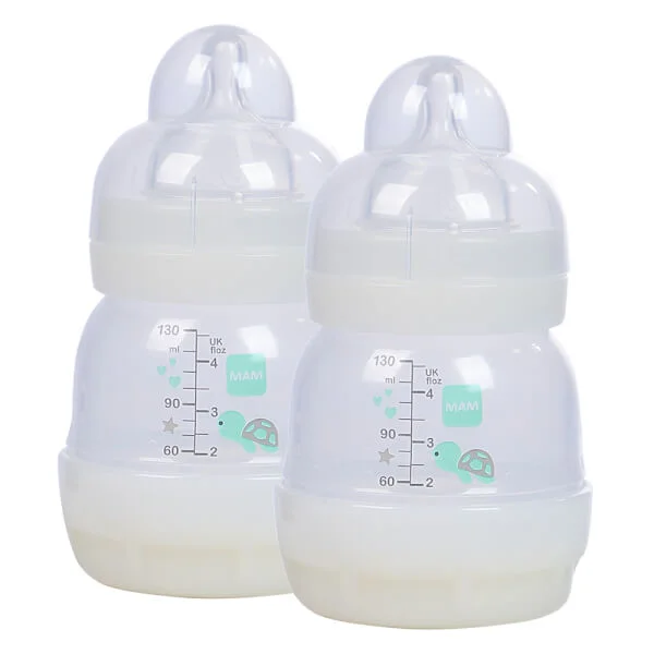 Combo 2 Bình sữa Mam Easy Start Anticolic (chống đầy hơi, 130ml, trắng kem)