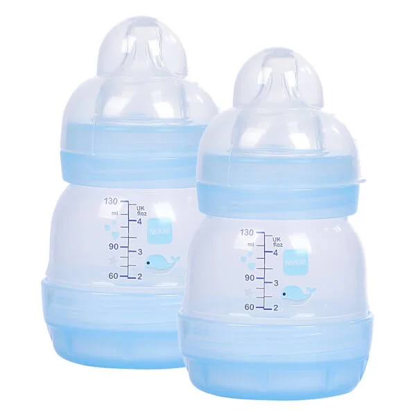 Combo 2 Bình sữa Mam Easy Start Anticolic (chống đầy hơi, 130ml, xanh dương)