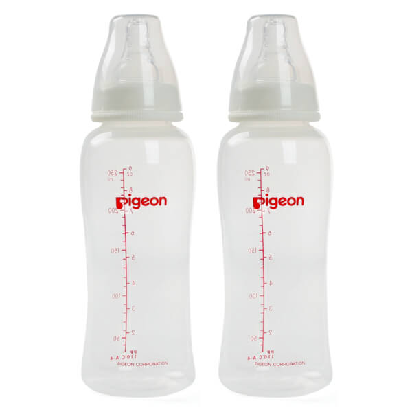 Combo 2 Bình sữa Pigeon Streamline nhựa PP BPA Free cổ hẹp 250ml