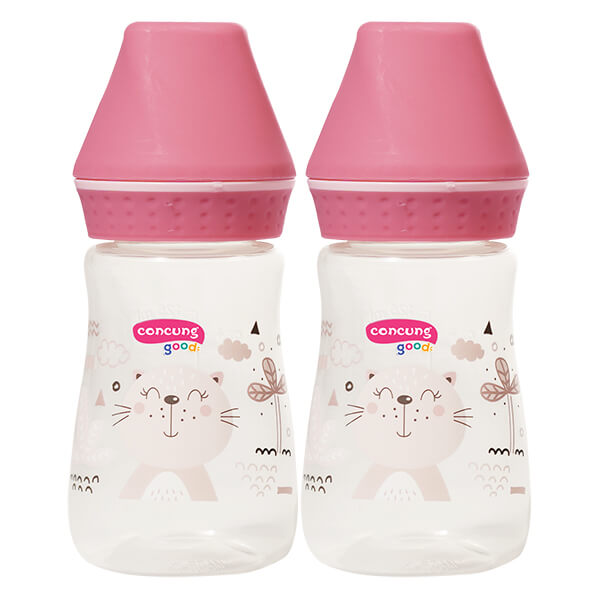 Combo 2 Bình sữa ConCung Good cổ thường 250ml (Hồng)