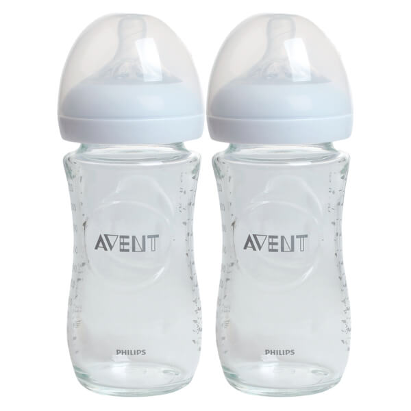 Combo 2 Bình sữa thủy tinh Philips Avent mô phỏng tự nhiên 240ml (SCF673/13)