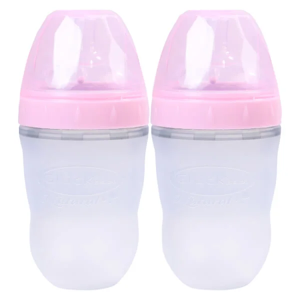 Combo 2 Bình sữa Gluck Baby Natural silicone cổ rộng 240ml (MMD240, Hồng)
