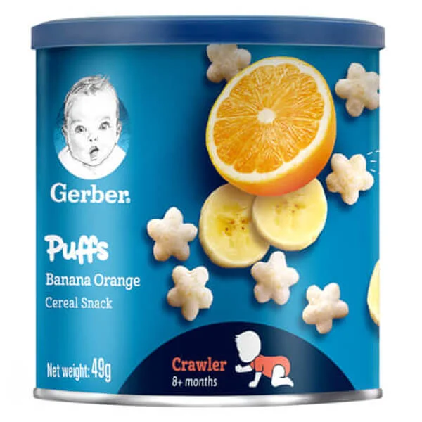 Combo 3 Thực phẩm bổ sung Bánh ăn dặm Gerber vị Cam Chuối (49gr)