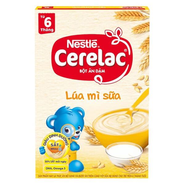 Combo 4 Bột ăn dặm Nestle Lúa Mì Sữa, 200g