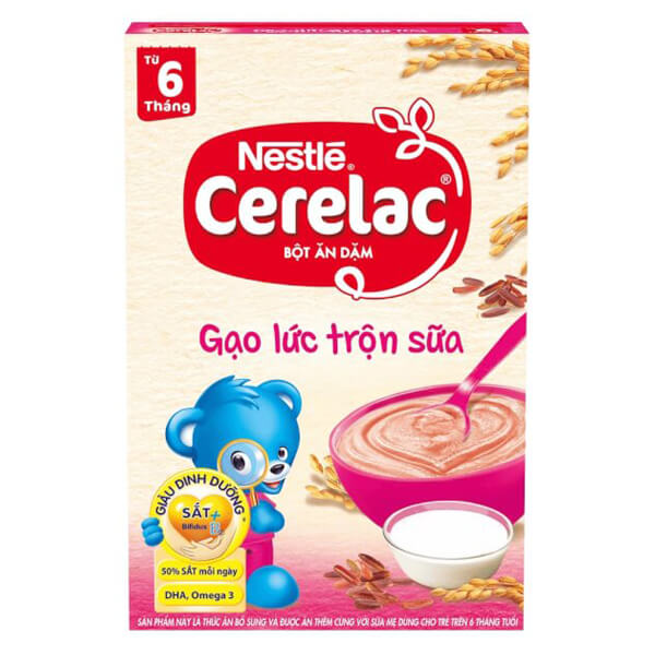 Combo 4 Bột ăn dặm Nestle CERELAC gạo lức trộn sữa, 200g