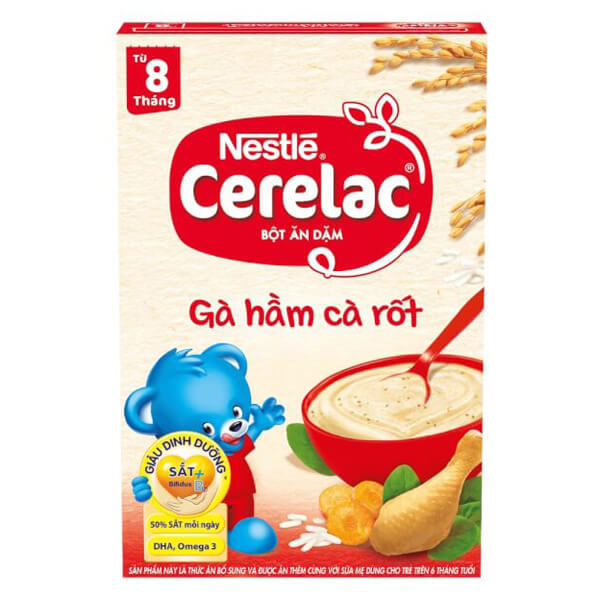 Combo 3 Bột ăn dặm Nestle CERELAC Gà hầm cà rốt, 200g