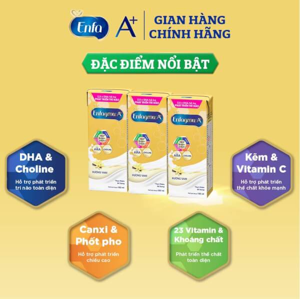 Combo 6 thùng Thực phẩm bổ sung: Enfagrow A+ 360 Brain DHA+ hương Vani, Lốc 3 hộp