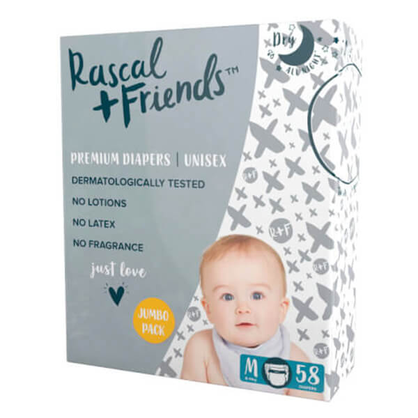 Combo 5 Tã quần Rascal Friends (M, 6-11kg, 58 miếng)