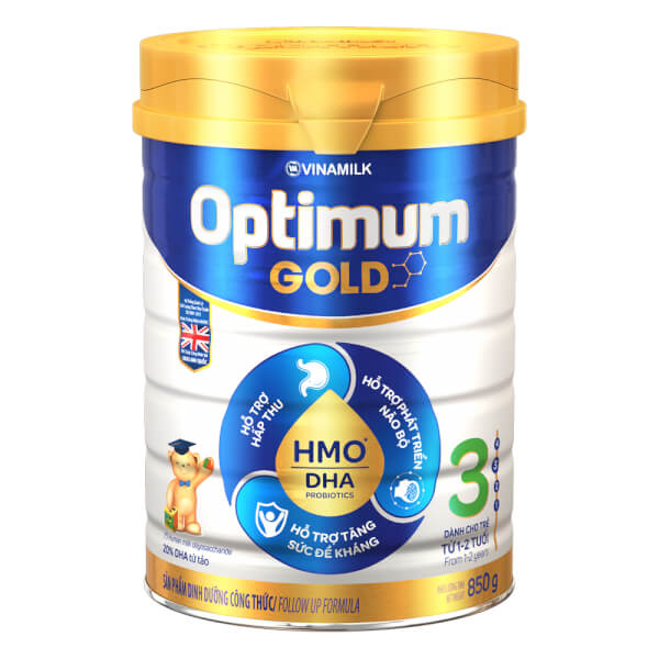 Combo 2 Vinamilk Optimum Gold 3, 850g, 1-2 tuổi