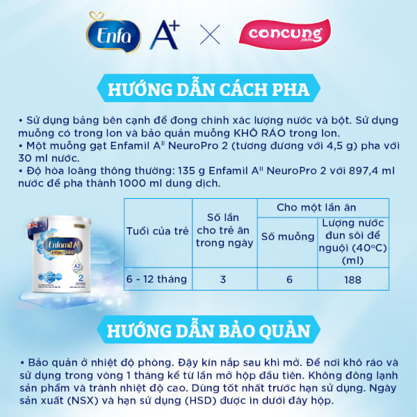 Combo 2 Enfamil AII NeuroPro 2 Follow Up Formula, 6-12 tháng tuổi, 350G