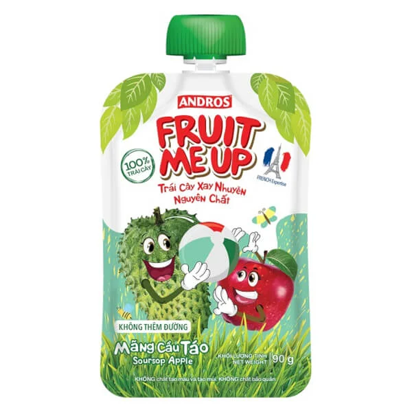 Combo 2 Trái Cây Xay Nhuyễn Nguyên Chất Fruit Me Up Mãng Cầu Táo