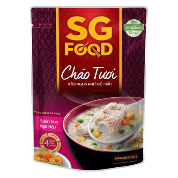 Combo 4 Cháo Sườn non, ngũ đậu, SG Food, 270g