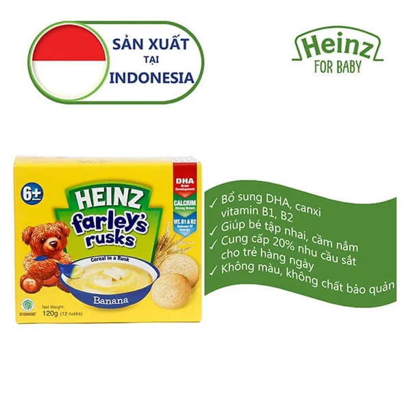 Combo 2 Bánh Qui Dành Cho Trẻ Em Heinz Farley Vị Chuối 120g