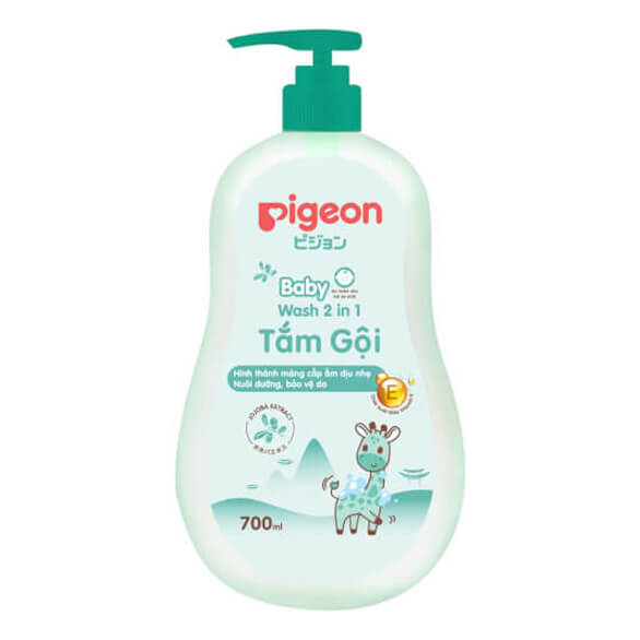 Combo 2 Tắm - Gội 2 in 1 Jojoba Pigeon 700ml Không Paraben