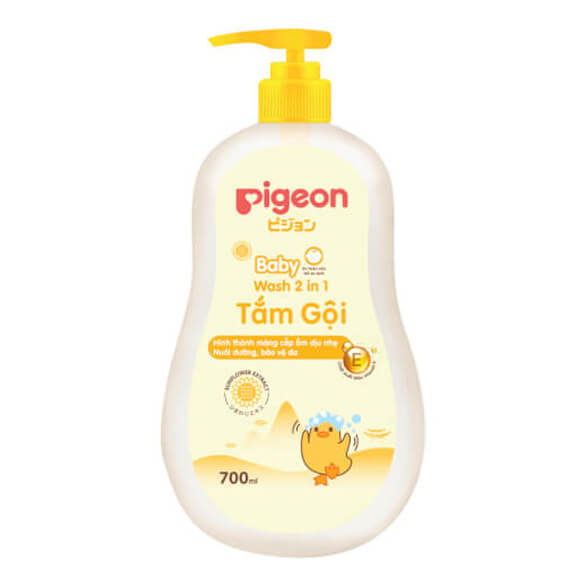 Combo 2 Tắm - Gội 2 in 1 Pigeon (700ml) - Hoa hướng dương Không Paraben