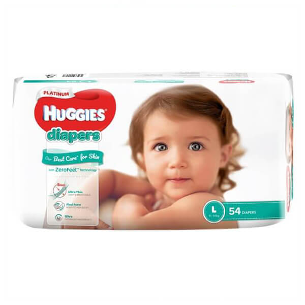 Combo 5 bỉm tã dán Huggies Platinum size L 54 miếng (9-14kg)