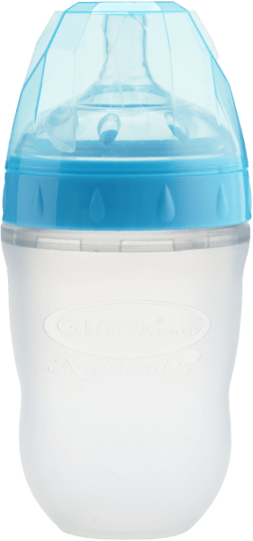 Bình sữa Gluck Baby Natural silicone cổ rộng 240ml (MMD240, Xanh)
