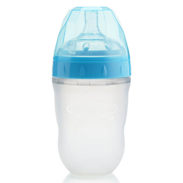 Bình sữa Gluck Baby Natural silicone cổ rộng 240ml (MMD240, Xanh)