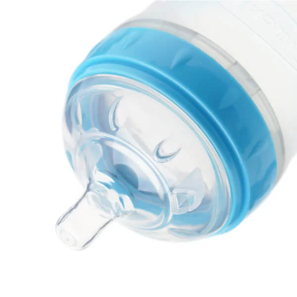 Bình sữa Gluck Baby Natural silicone cổ rộng 240ml (MMD240, Xanh)