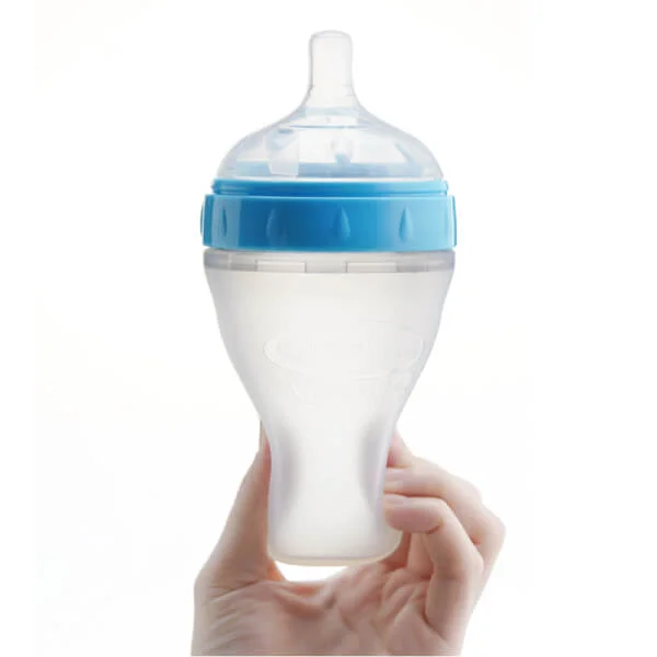 Bình sữa Gluck Baby Natural silicone cổ rộng 240ml (MMD240, Xanh)