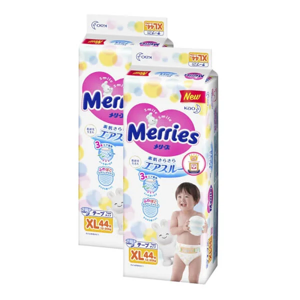 Combo 2 Bỉm tã dán Merries size XL 44 miếng (12-20kg)